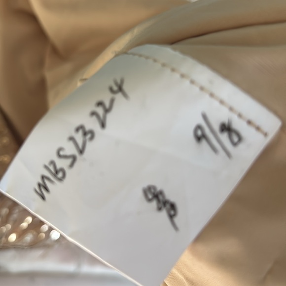 New women Sz S beige sequins embellished long sleeves party blouse top - Picture 9 of 9